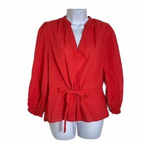 A New Day Swiss Dot Peplum blouse New